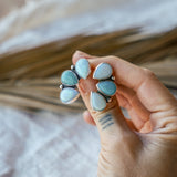 Statement Earrings in Sterling Opal & Hubei Turquoise