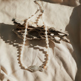 The Silver Current Necklace with Peach Moonstone