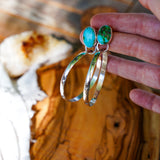 Stud Hoop Earrings in Sonoran Mountain Turquoise