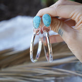 Stud Hoop Earrings in Sonoran Gem Turquoise