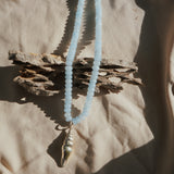 The Spire Shell Necklace in Aquamarine