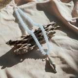 The Spire Shell Necklace in Aquamarine