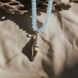 The Spire Shell Necklace in Aquamarine