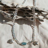 Kyanite Necklace with Sterling Silver Beads