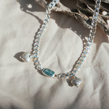 Kyanite Necklace with Sterling Silver Beads