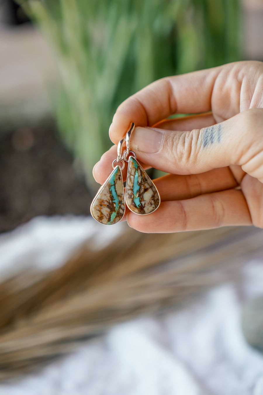 Horseshoe Drops in Royston Ribbon Turquoise