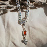 Red Kyanite Necklace with Sterling Silver Beads