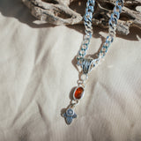Red Kyanite Necklace with Sterling Silver Beads