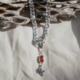 Red Kyanite Necklace with Sterling Silver Beads