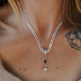 Red Kyanite Necklace with Sterling Silver Beads
