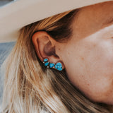 Ear Crawler + Stud Combo in Egyptian Turquoise