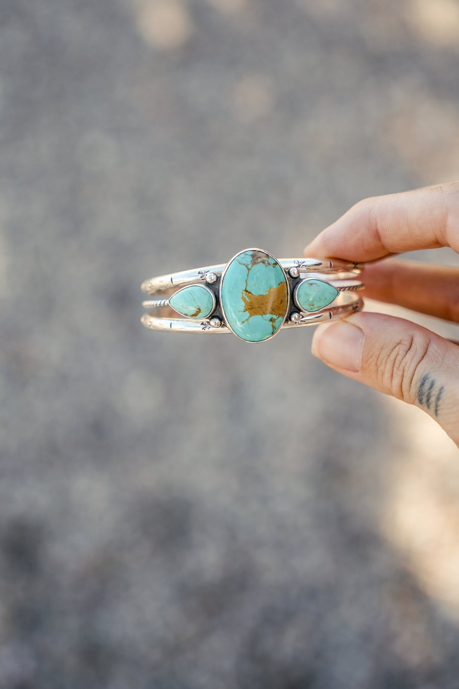 The Agave Cuff in Kingman Turquoise
