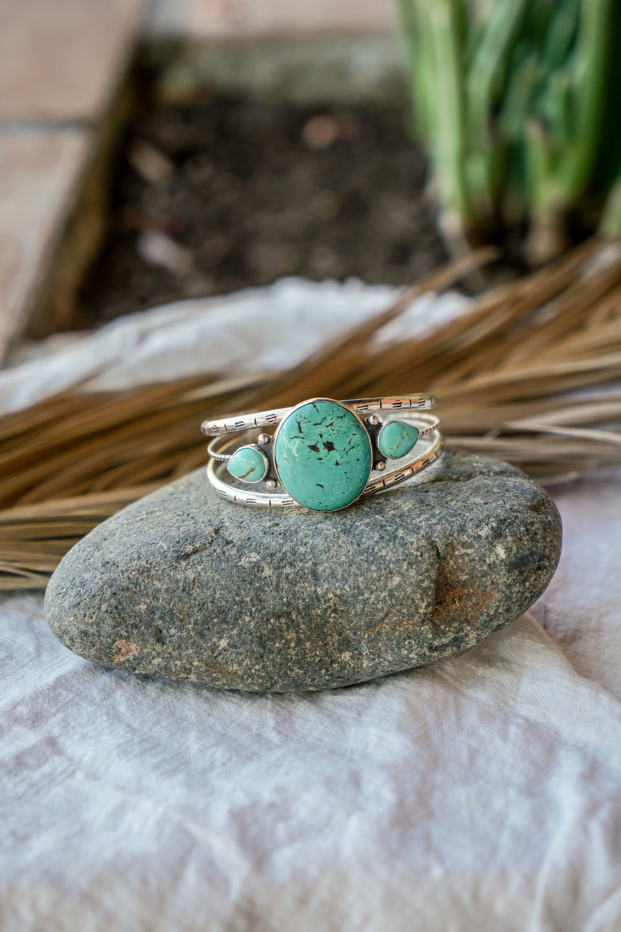 The Agave Cuff in Kingman Turquoise