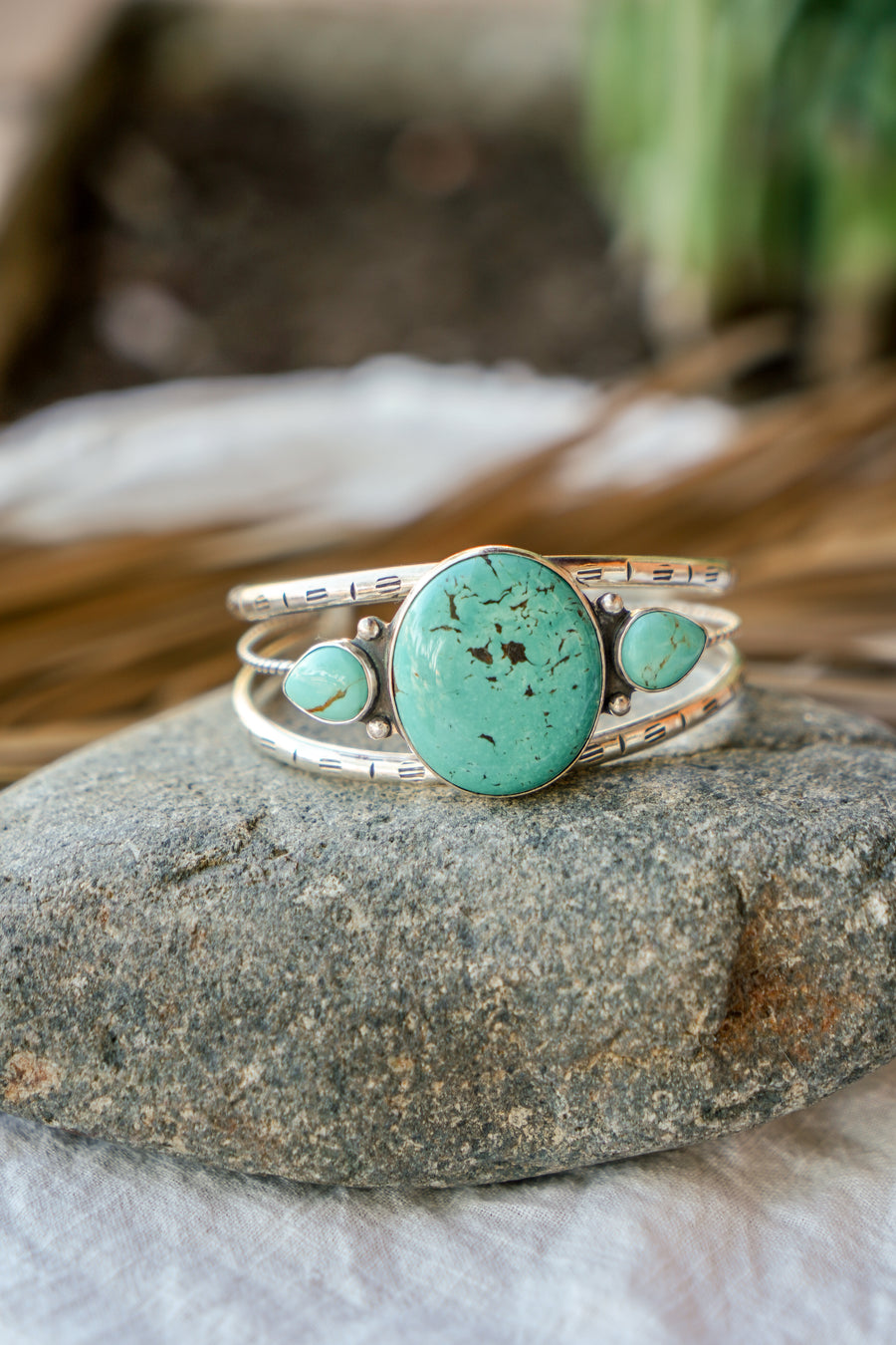 The Agave Cuff in Kingman Turquoise