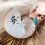 Boho Neck Cuff in Moonstone + Nacozari & Kingman Turquoise