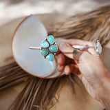 Boho Neck Cuff in Hubei + Golden Hills Turquoise & Rainbow Moonstone