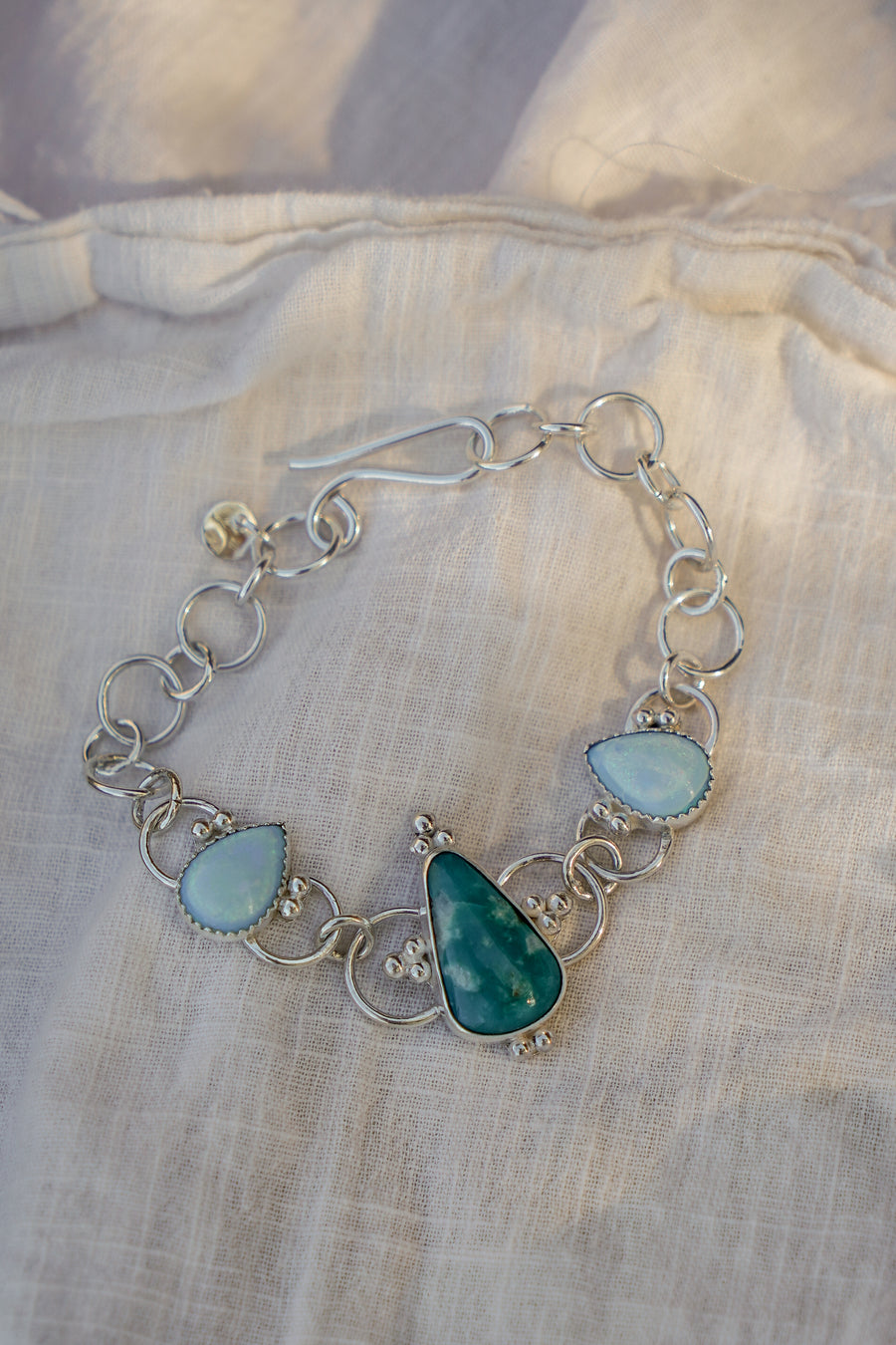 Whitewater Turquoise & Sterling Opal Bracelet