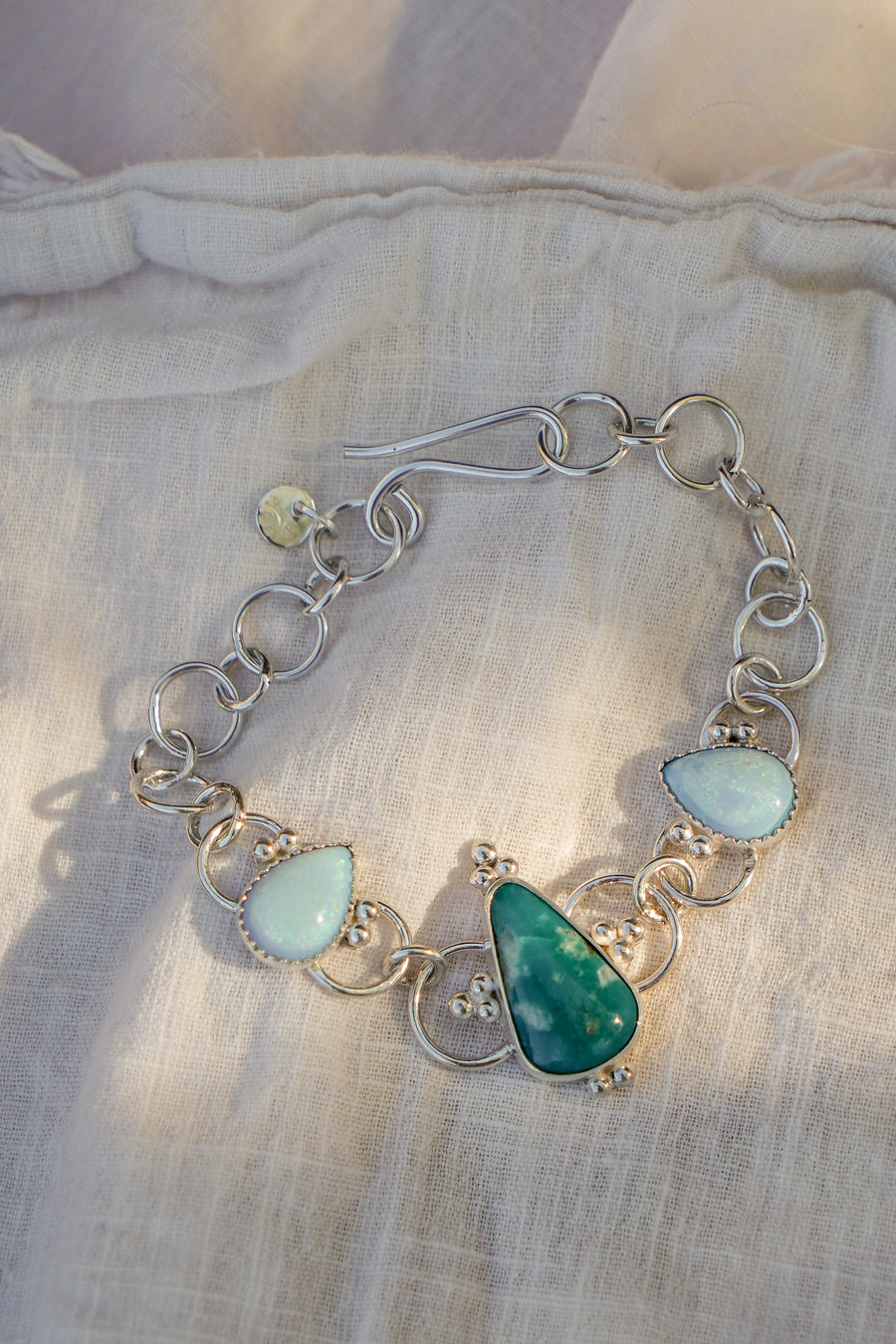 Whitewater Turquoise & Sterling Opal Bracelet