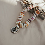 Vintage Puka Shell Necklace with Sterling Silver Shell