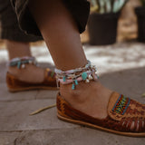 The Fray Baby Anklets Carico Lake Turquoise + Pearl Beads