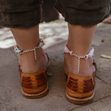 The Fray Baby Anklets in Ocean Jasper + Pearl Beads
