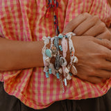The Fray Baby Anklets in Ocean Jasper + Pearl Beads