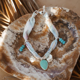The Fray Baby Anklets Carico Lake Turquoise + Pearl Beads