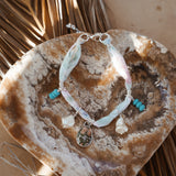 The Fray Baby Anklets in Ocean Jasper + Pearl Beads