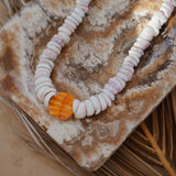 Vintage Puka Shell Necklace with Heishi Shell