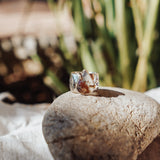 Wide Band Traveler Ring in Scenic Agate w/ 14k Gold-Fill Prong (Size 6.75)