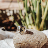 Wide Band Traveler Ring in Scenic Agate w/ 14k Gold-Fill Prong (Size 9.25)