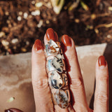 Wide Band Traveler Ring in Scenic Agate w/ 14k Gold-Fill Prong (Size 9.25)