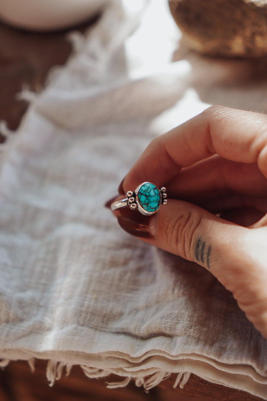 Ellipsis Ring in Egyptian Turquoise (Size 9)