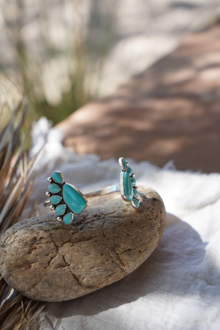 Cluster Wrap Cuff in Campitos & Kingman Turquoise