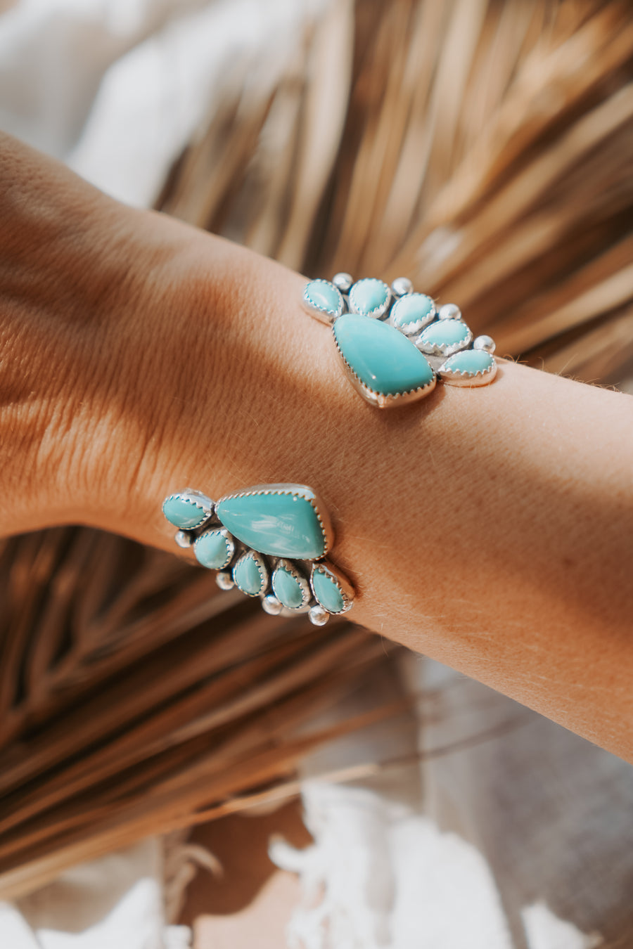 Cluster Wrap Cuff in Campitos & Kingman Turquoise