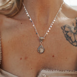 Necklace in Quartz w/ Diopside