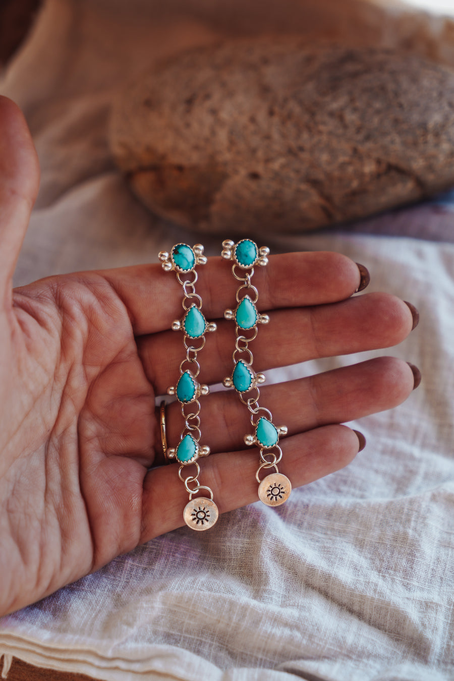 Drip Earrings in Kingman Turquoise