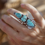 Cairn Ring in Golden Hills Turquoise (Size 6.5)