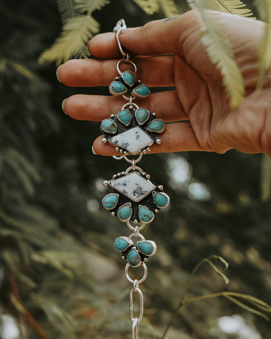 Statement Choker in White Buffalo & Kingman Turquoise