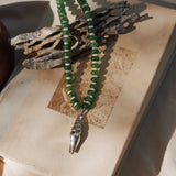 The Spire Shell in Jade + Mother of Pearl Chain