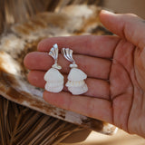 African Shell & Quartz Earrings