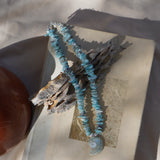 Nautilus Shell Necklace with Larimar Beads