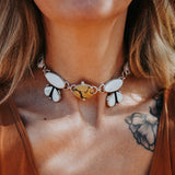Statement Choker in White Buffalo & Giraffe Turquoise