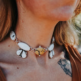 Statement Choker in White Buffalo & Giraffe Turquoise