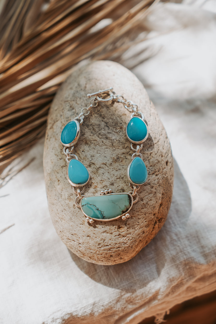 The Stepping Stone Bracelet in Campitos & Hubei Turquoise
