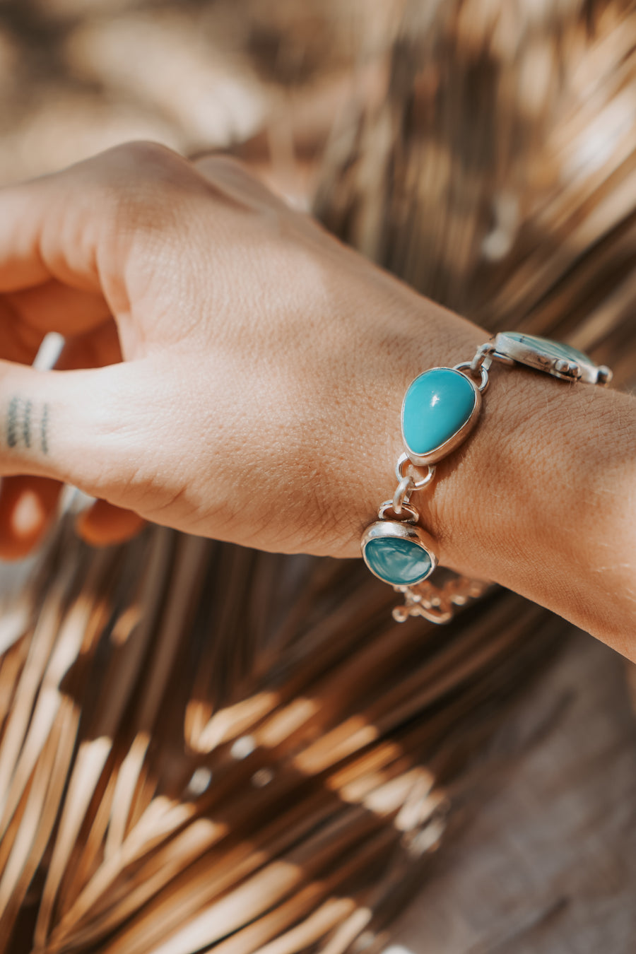 The Stepping Stone Bracelet in Campitos & Hubei Turquoise