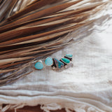 Ear Crawler + Stud Combo in Boulder Opal Doublet, Campitos, & Hubei Turquoise