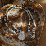 Amazonite Necklace with Sterling Silver Thunderbird Charm
