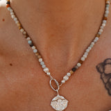 Amazonite Necklace with Sterling Silver Thunderbird Charm