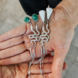Serpent Earrings in Royston Turquoise